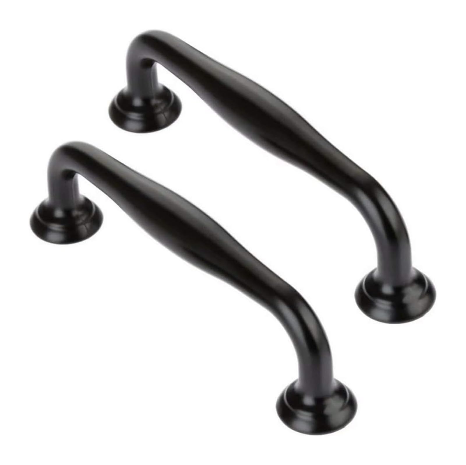 VOPLIVAT Kitchen Cupboard Handles, 2 Pcs Black Zinc Alloy Bow Cabinet Wardrobe Pull Handles 96mm