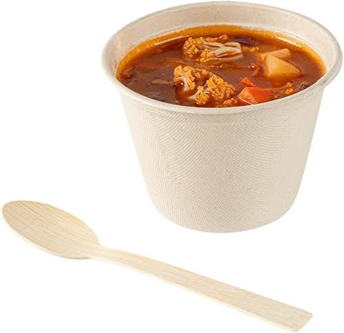 Miniatura 9 de Restaurantware Bambuddha - Cucharas de madera de 7 pulgadas, 100 cucharas desechables de bambú, con acabado liso y duradero, cubiertos sostenibles