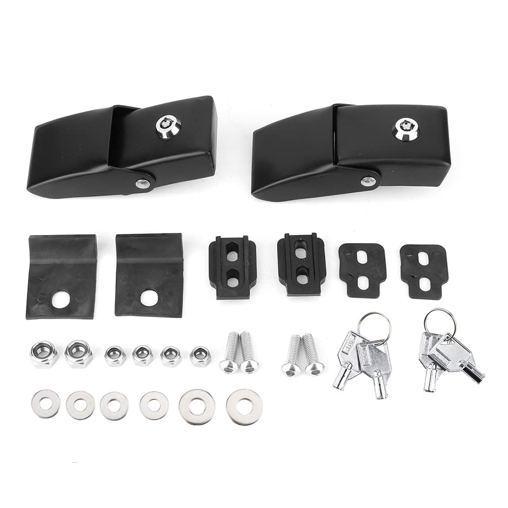 Loquet de verrouillage de capot moteur anti-vibration pour JK Unlimited noir