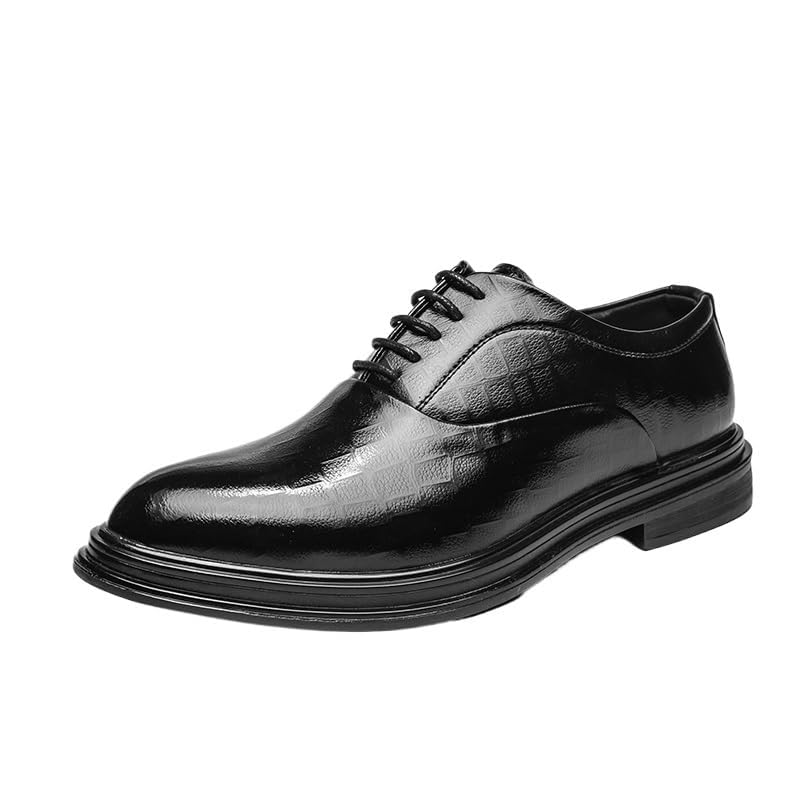 Oxford Business Lace-Up Leather Dress Shoes for Men Formal Comfortable Classic Non-Slip Wedding Stylish Office Work