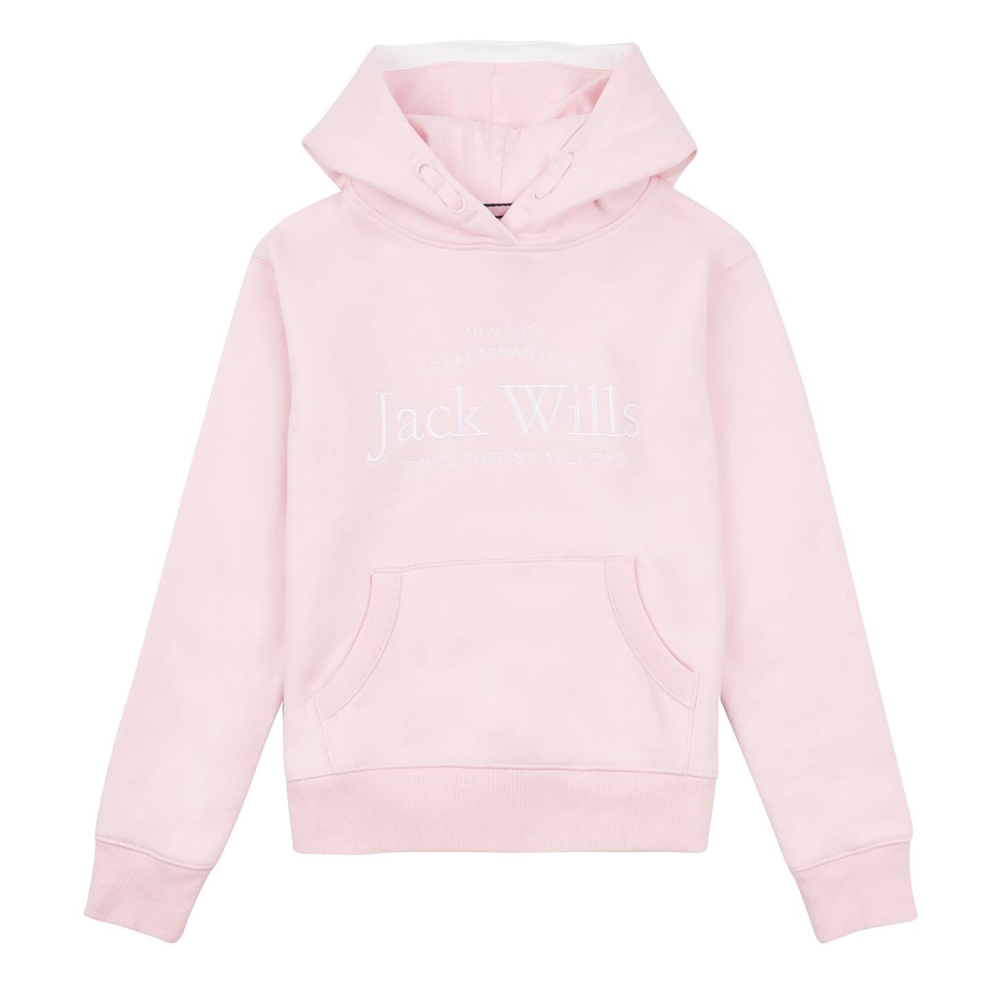 Jack WillsGirls Kids Logo Script Hoodie - Pink Lady - 9-10 Yrs