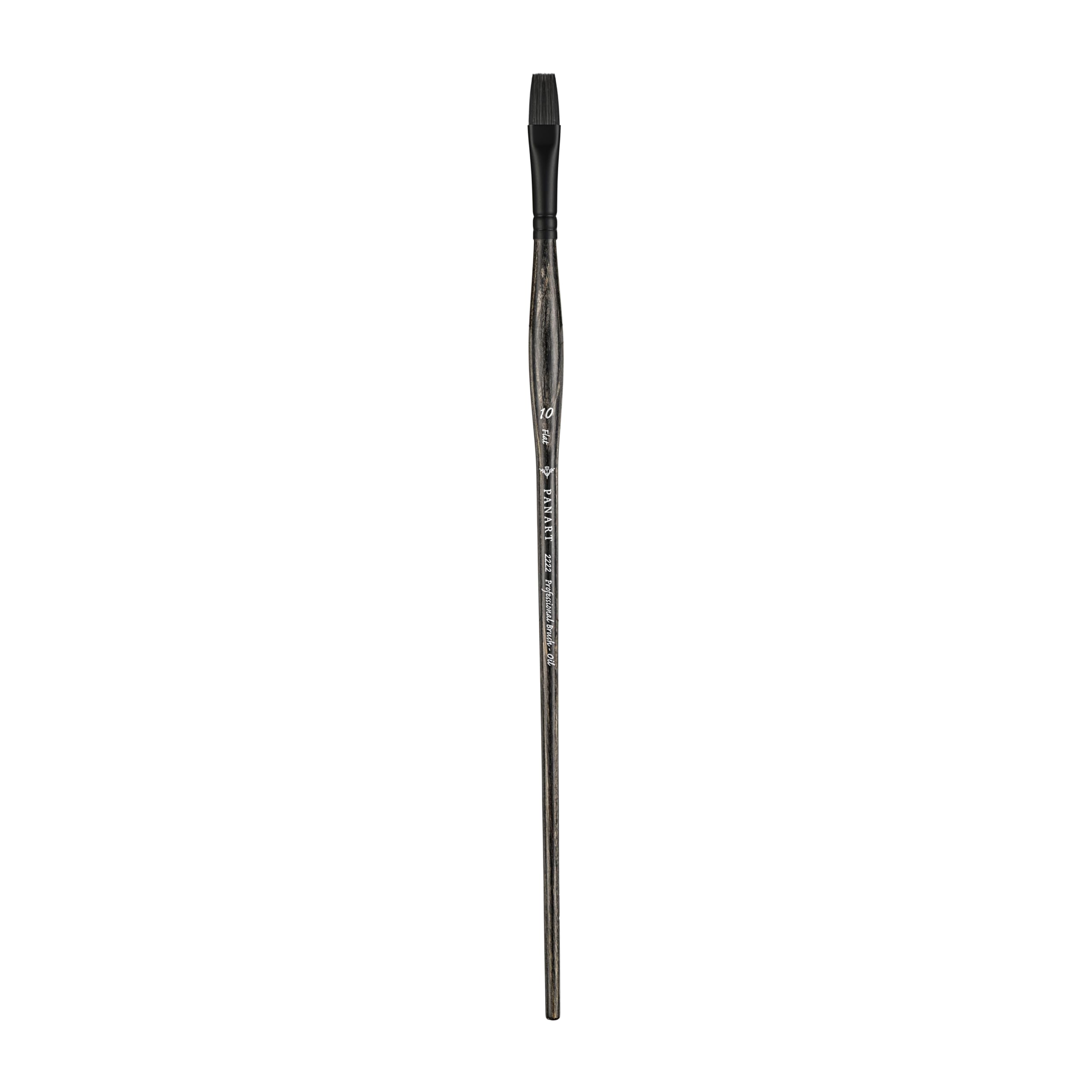 Pan Art Synthetic Flat Brush No. 10 for Oil Painting 1 Piece, Brown, Nr. 10