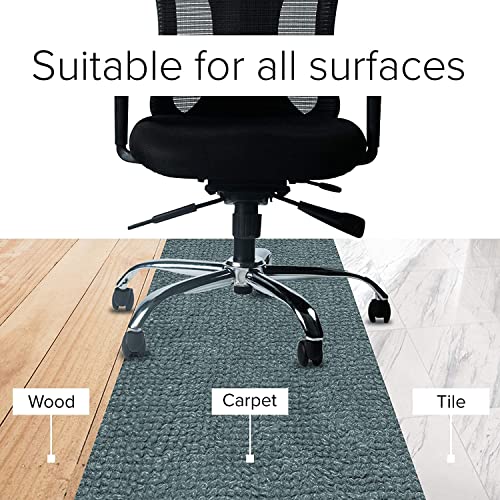 Image of Office Chair Wheels (Caster) Heavy Duty Pin Type Nylon Set of 5 Black, Load Capacity- 250 kg