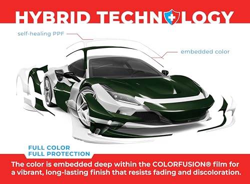 Image of ColorFusion PPF by VViViD, Gloss Dark Olive Green Dry Apply PPF Vinyl Car Wrap Roll 60ft x 5ft