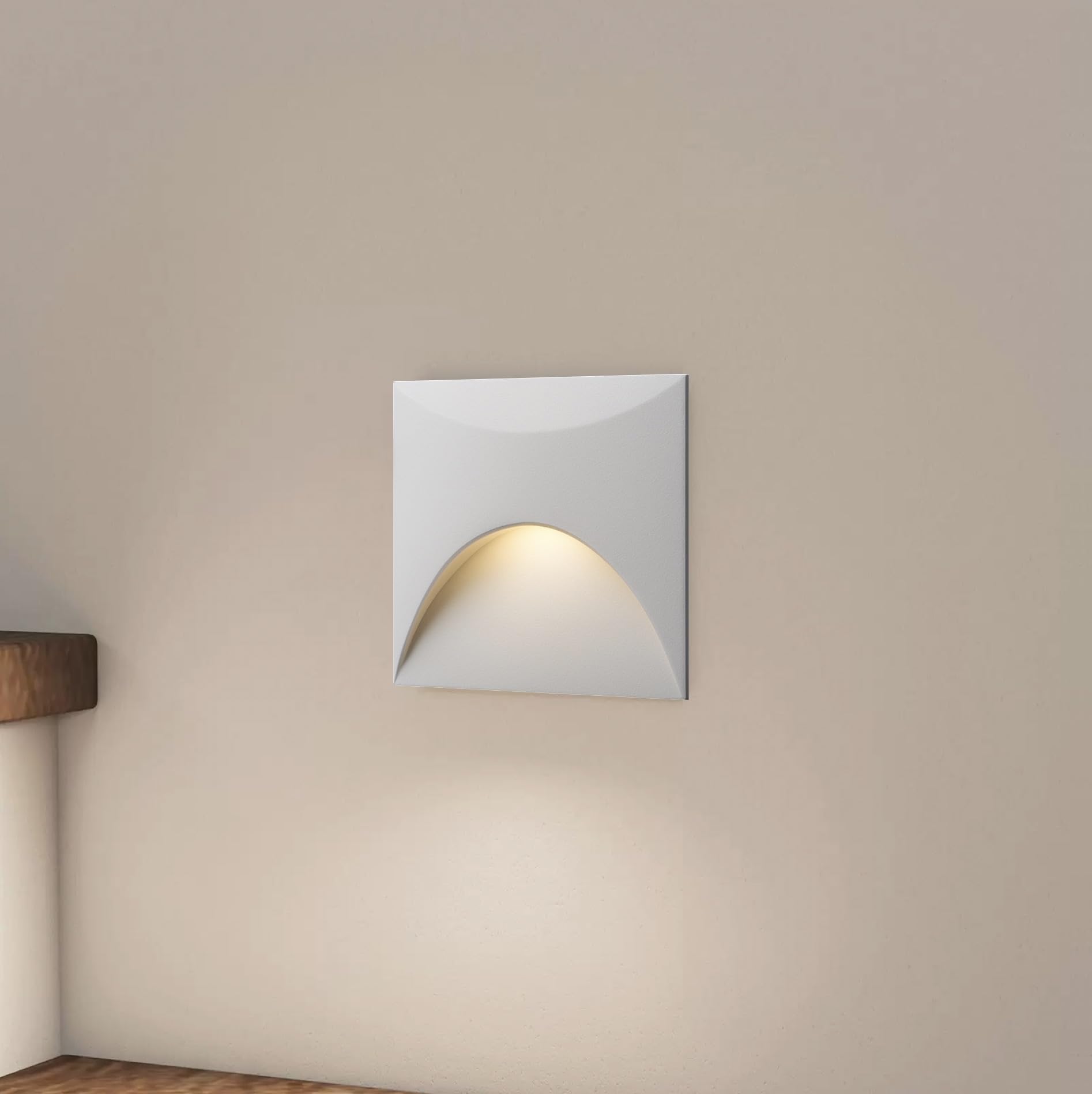 lambado® LED Treppenbeleuchtung für Innen & Aussen | IP65 Wasserschutz | 230V Unterputz Treppenlicht 3W Warmweiss | Wandeinbauleuchte für Treppen | Treppenstufenbeleuchtung