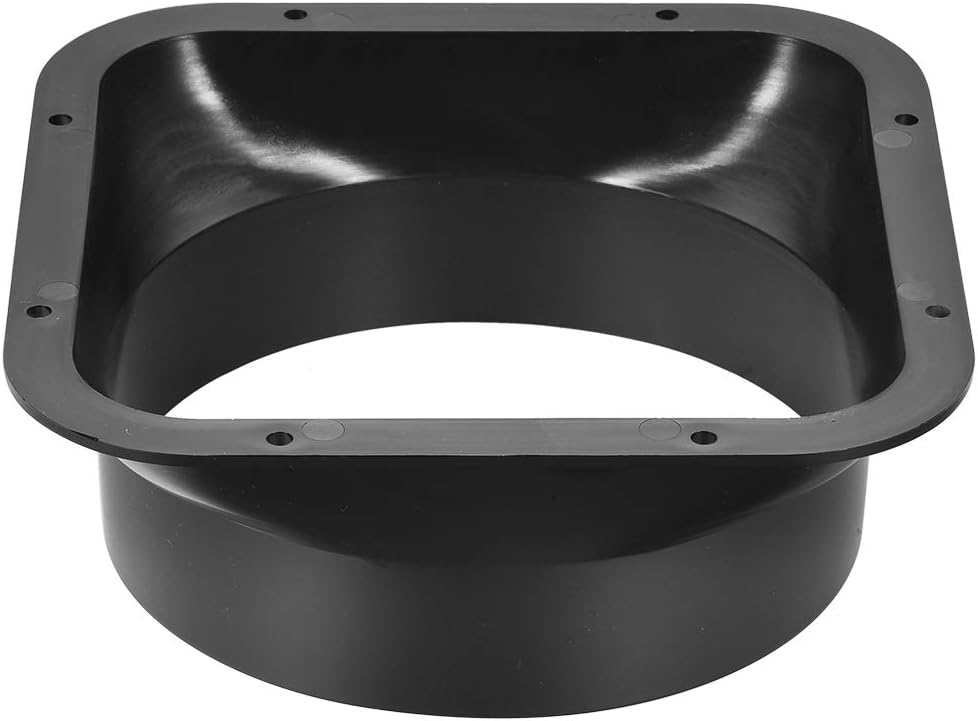 uxcell Black Duct Connector Square Flange ABS Plastic Air Outlet Inlet Adaptor for 6.3Inch Dia Hose