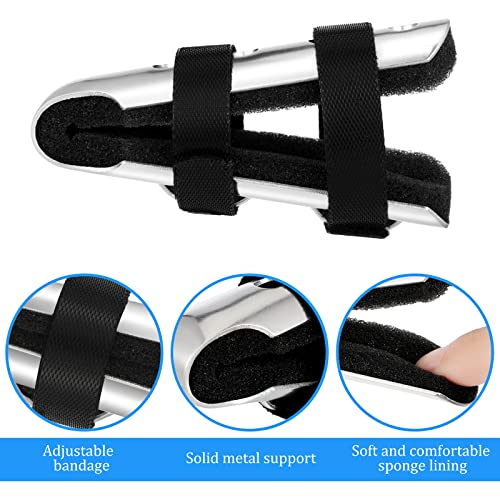 6 Pieces Finger Splint Metal Finger Support Finger Knuckle Immobilization With Soft Foam Inner Band And Protective Vent For Adults And Children, 2 Styles (Black) #TOP3