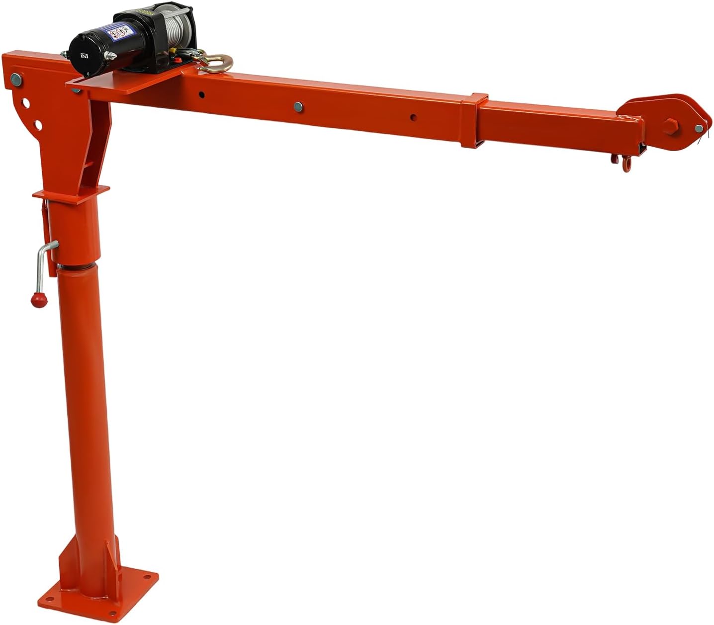 12V Truck Crane 1100lb Steel Truck Bed Crane Pickup Truck Crane 3500lb Winch Electric Hoist for Truck Bed 360°Swivel Motor Hoist Equipped Remote Control Lifting Arm Length Adjustable