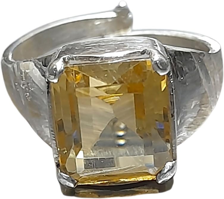 aldomin Natural Citrine Sterling Silver Ring - Joy, Abundance, Su...