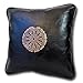 ALMADIH Cuscino Nero L 35x35 cm in Diversi Colori - 100% Tradizionale Mano in Vera Pelle - Arredo per Divani Pouf Sacco Imbottito Cuscini Decorativi Ornamenti in Cuoio