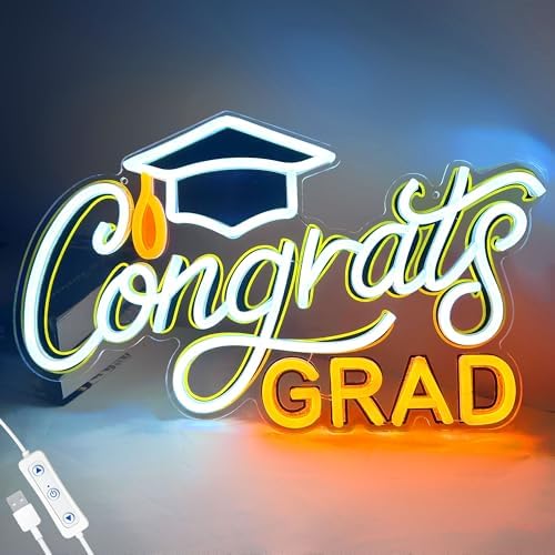 SELICOR Congrats Graduation Neon Sign with Cap - 15