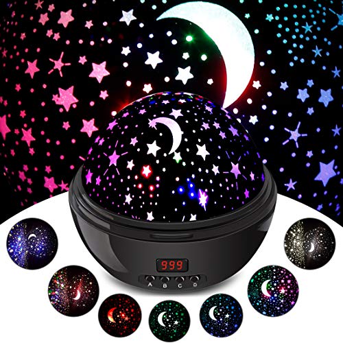 SCOPOW Star Projector Night Light for Kids 360 Degree Rotating Night Light on Ceiling Glow in The Dark for Bedroom Decor Starry Sky LED Lamp with Timer, Birthday Gifts Toys for Baby Girls Boys