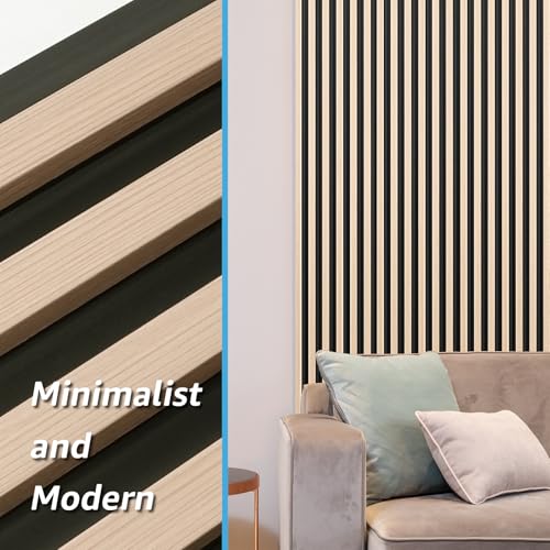 Image of Art3d 96 x 6 Inch WPC 3D Fluted Wood Textured Slat Wall Panels, 8-Pack, Oak