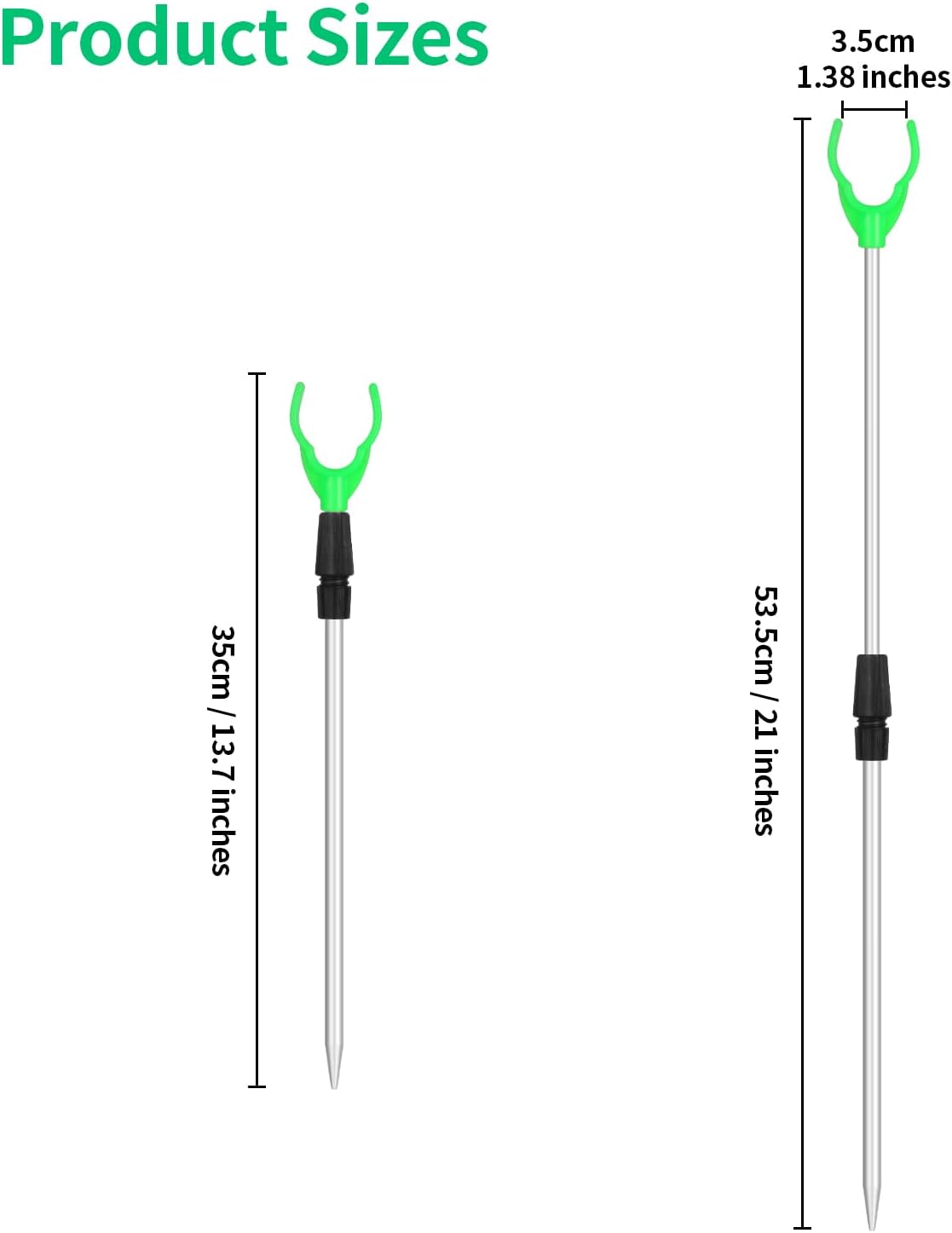 Fishing Rod Holder for Ground: 6pcs Extendable Telescopic Fishing Pole Holders for Bank Ground Sand with 12 Alarm Bells