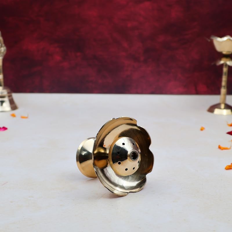 Brass Incense Holder | Plain Gumbad/Agardan for Pooja, aarti and All Festivals (Size : 6.5cm | Weight : 74gm Approxe)