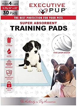 Puppy Pads - Puppy Potty Training Pads 22" x 22" with 1-1/2" PE Border by Executive