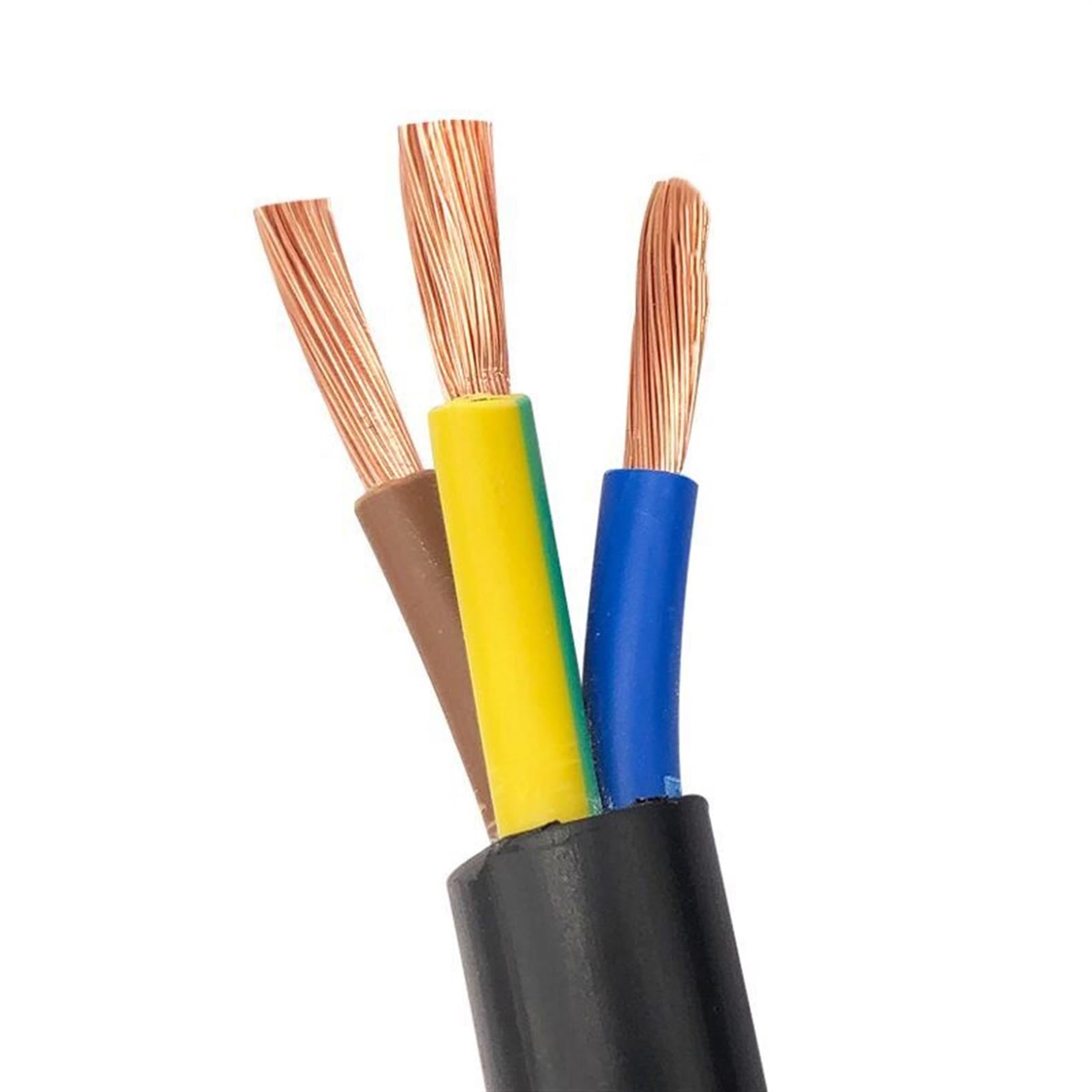 Przewód elektryczny, listwa kablowa Solidne 2 żyły/3 żyły Przewody elektryczne, 2 metry Czarna osłona Rdzeń miedziany Kabel standardowy 1 mm 1,5 mm 2,5 mm 4 mm 6 mm Złącze przewodu (kolor: 3X4 MM)(3x6