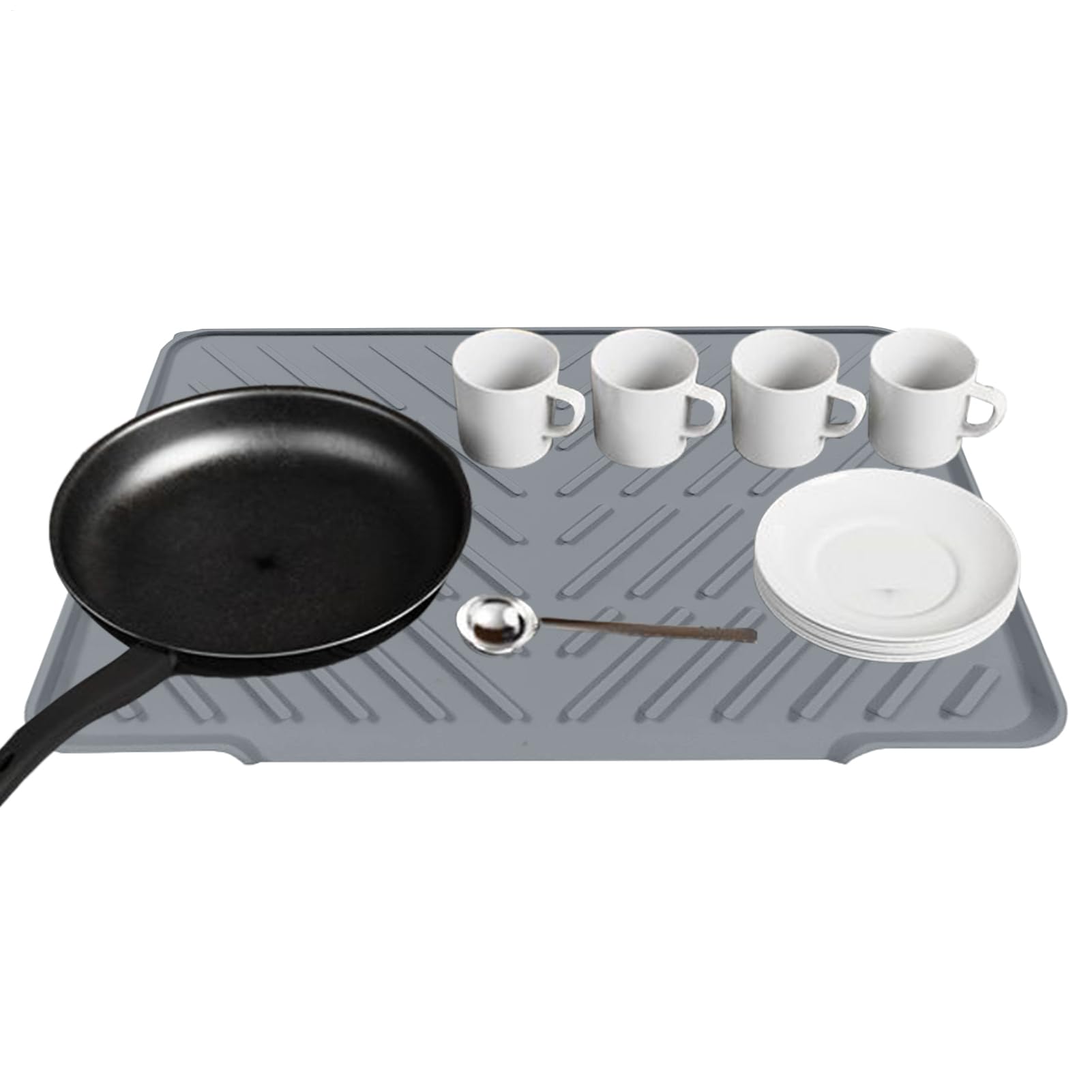Tapete de silicona para secar platos y proteger encimeras en cocinas modernas