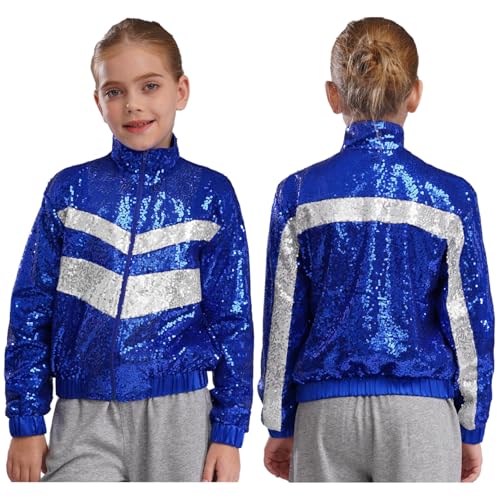 YiZYiF Girls' Birthday Clothes Hip-hop Jazz Street Dance Jacket Sparkly Bomber Coats Outerwear