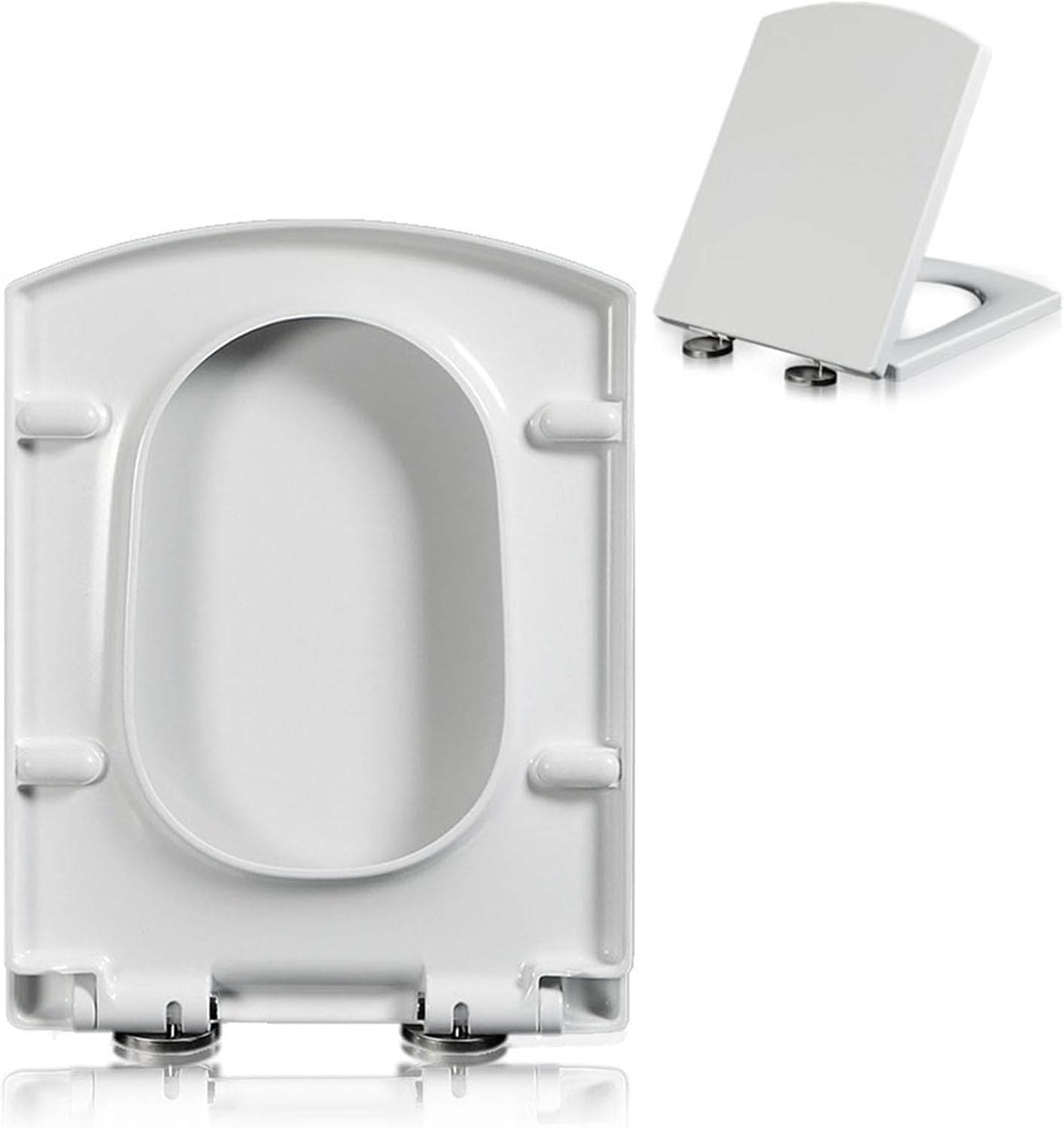 Plastic Square Slow Closing Elongated Toilet Seat, Square Toilet Seat Soft Close with Top Fixing