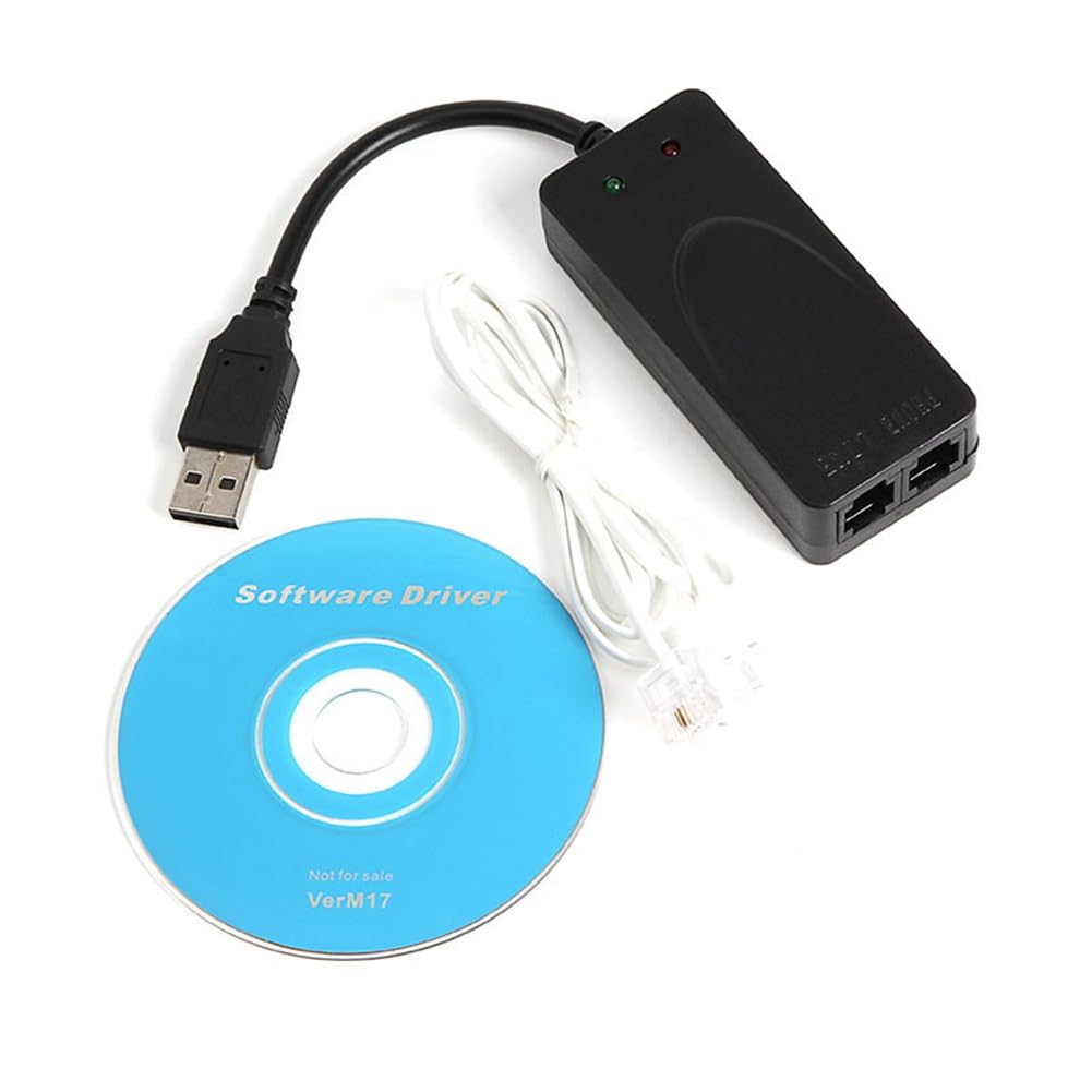 Módem de Fax USB de Doble Puerto USB2.0 56K V.92 V.90 Controlador de Módem Externo para Win 7 8 10 XP Recibir Enviar Fax en la Computadora