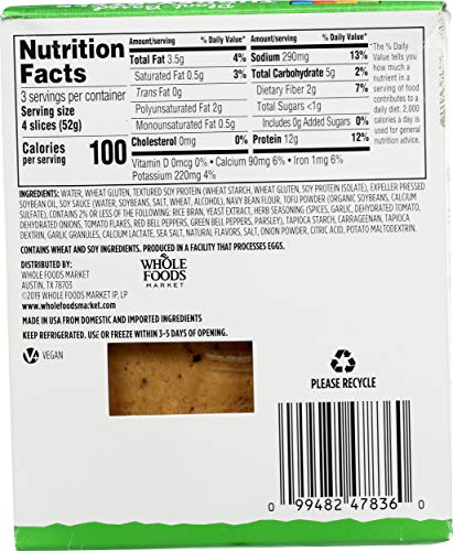 365 Everyday Value, Plant-Based Turkey-Style Deli Slices, Herb Roasted, 5.5 oz - Thumbnail 2