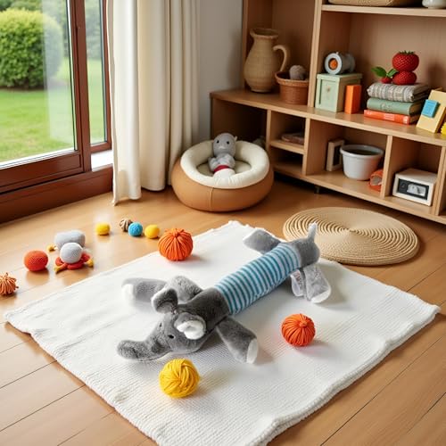 Juguete mordible para perros pequeño-mediano gris con chirriador miniatura 2