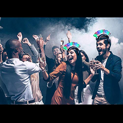 Fun Central LED Light Up Fiber Optic Mohawk Wig Headband for Women & Men - Thumbnail 7