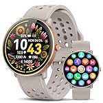 Smart Watch for Women Men, for Android iOS with Sleep Monitor, Pedometer Fitness Tracker, Bluetooth Call, IP68 Waterproof, 112+ Sport Modes Calorie Counter Round Face Smartwatch (Caramel Gold, 1.39)