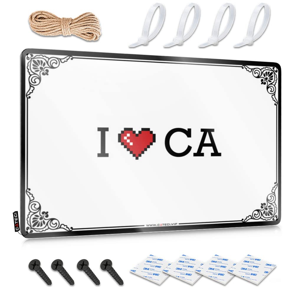 Fzfn Colour Vintage Decor Plaque Decor | I Love Ca Western Campers Decoration(30X40cm)