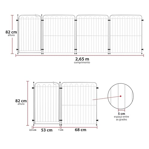 Kit Cercado Modular 3 Módulos + Portão