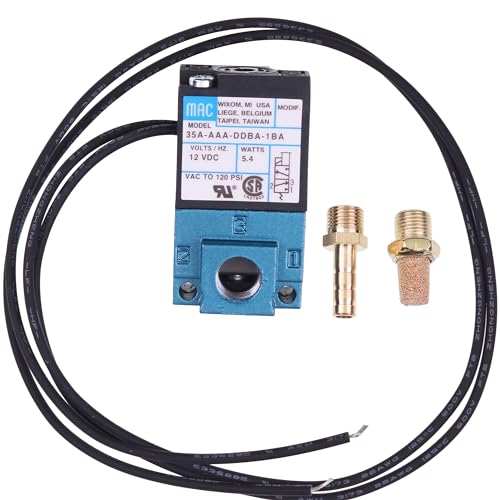 YUXSOUQ Electronic Control Solenoid Compatible with Honda Acura 35A-AAA-DDBA-1BA 35A-ACA-DDBA-1BA 3 Port DC 12V 5.4W with Brass Fittings