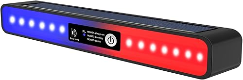Miniatura 1 de Aolyty Luces solares para exteriores, 3 modos de trabajo, luces estroboscópicas solares impermeables, luces de advertencia solares, luz blanca