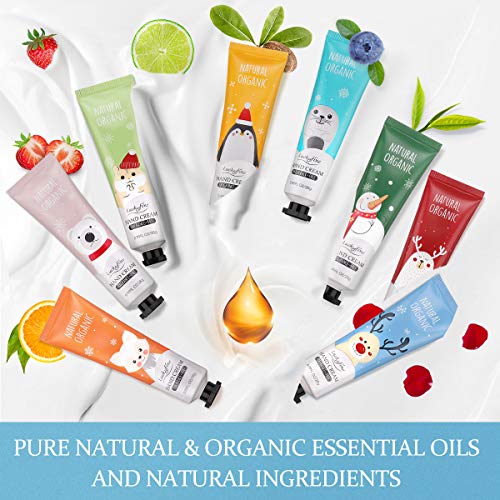 Hand Cream Gift Set, 8 Pack Travel Size Nourishing Hand Cream Set with Natural Shea and Vitamin E, Moisturizing & Hydrating for Dry Hands, Christmas Gift for Women/ Her/ Mom/ Girls/Grandma/ Wife