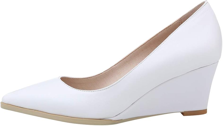 Jamron Escarpins Femme Cuir Véritable Talons Hauts 5/7/9 Cm – Bout Pointu Élégant, Chaussures Bureau Et Soirée Confortables