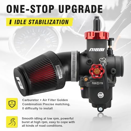 Image of NIBBI 28mm Carburetor with CNC 48mm Air Filter kit,PE28 Carburetor fit for 230cc Dirt Bike,Perfect for SSR250 Apollo250 X-pro250 Performance Parts