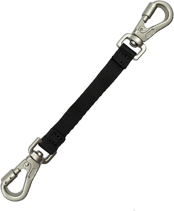 Guia Dupla de Segurança para Cães com Mosquetões Giratórios e Nylon Della Stella – 20,32 x 1,98 x 0,25 cm