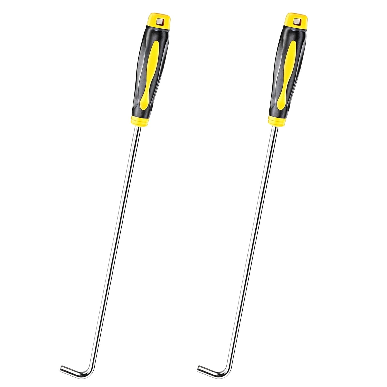 WAHHWF 2pcs Blunt J Hook, Stainless Manhole Lifter with Soft Rubber Grip