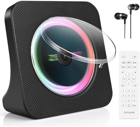 Reproductor de CD Portátil Con Bluetooth, Altavoces, Radio FM, Puerto ...