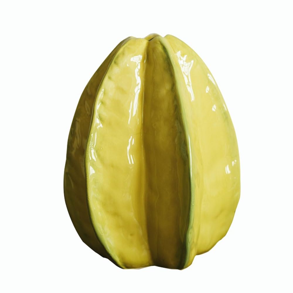flower vase Hand Painted Carambola Shaped Narrow Mouth Ceramic Vase Flower Arranger for Living Room Decoration