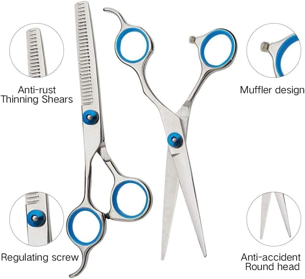 Ciseaux de coupe de cheveux contre les pointes fourchues avec kit de coiffure complet