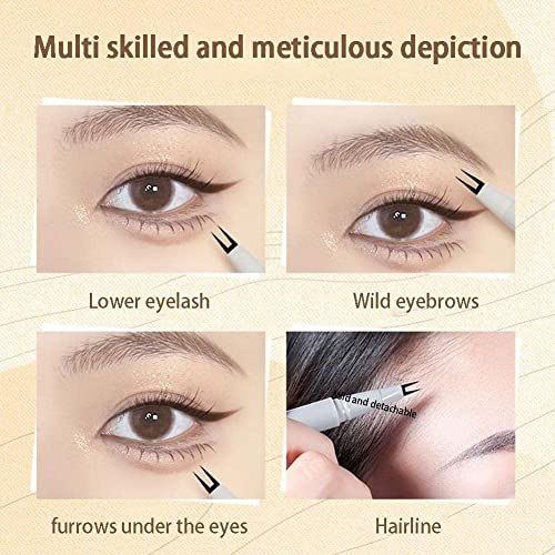 Double Tip Lower Eyeliner Pencil, Super Slim Liquid Eyeliner Pen Waterproof Long Lasting Eyeliner Eye Makeup Tool for Women and Ladies (Brown+Black) - Image 6