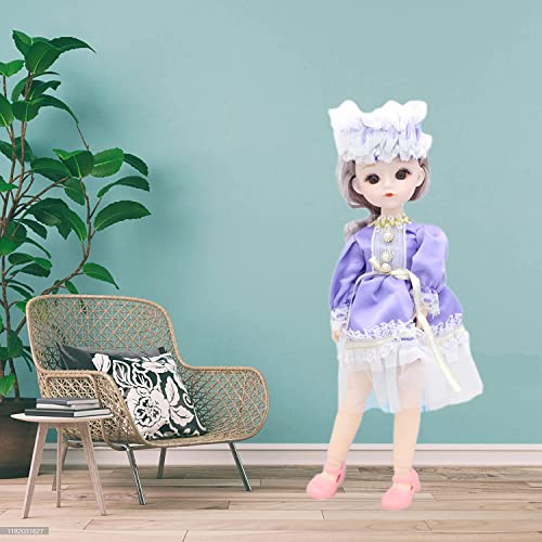 Image of DSR 30CM Smart Doll(Pack of 1) Ball Jointed Doll Toys with Full Set Clothes Shoes Wig Makeup Gift for Kids Gift All Day (Movable Joint-Small Doll-30CM(Purple))