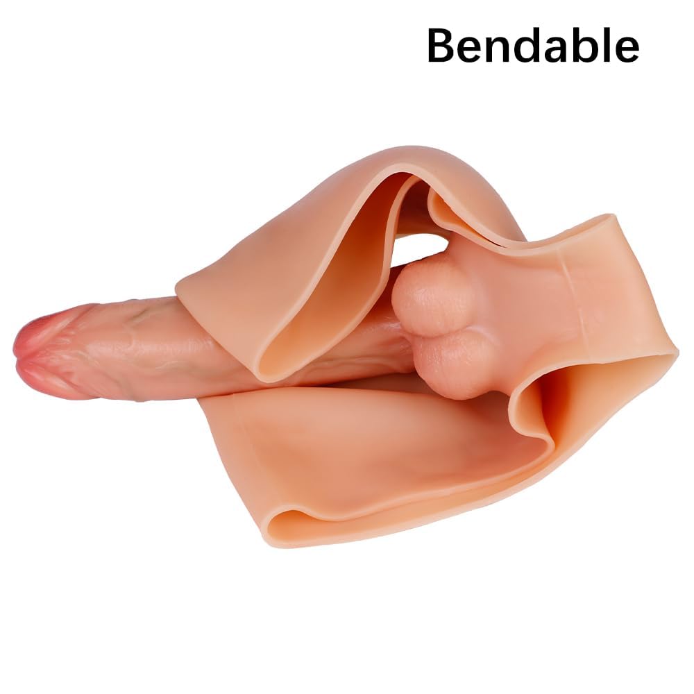 Dildo Femminile in Silicone 9in con Elasticità Alta, Pantaloni Portabili per G Spot, Nero, Senza Vibratore, Impermeabile, Riciclabile, Adatto per Coppie