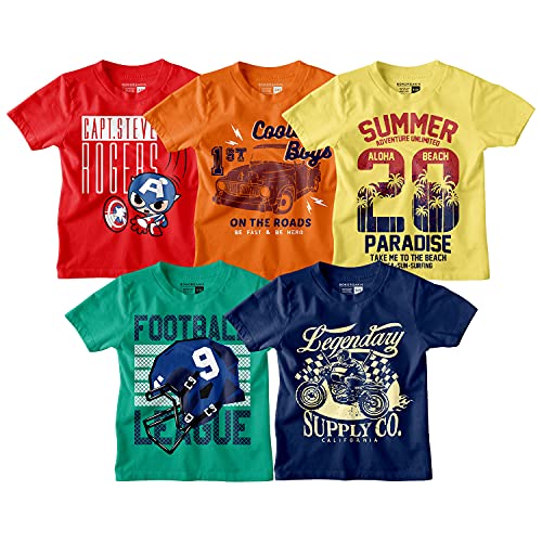 Bon Organik Boy's Combo (Pack of 5) Regular T-Shirt