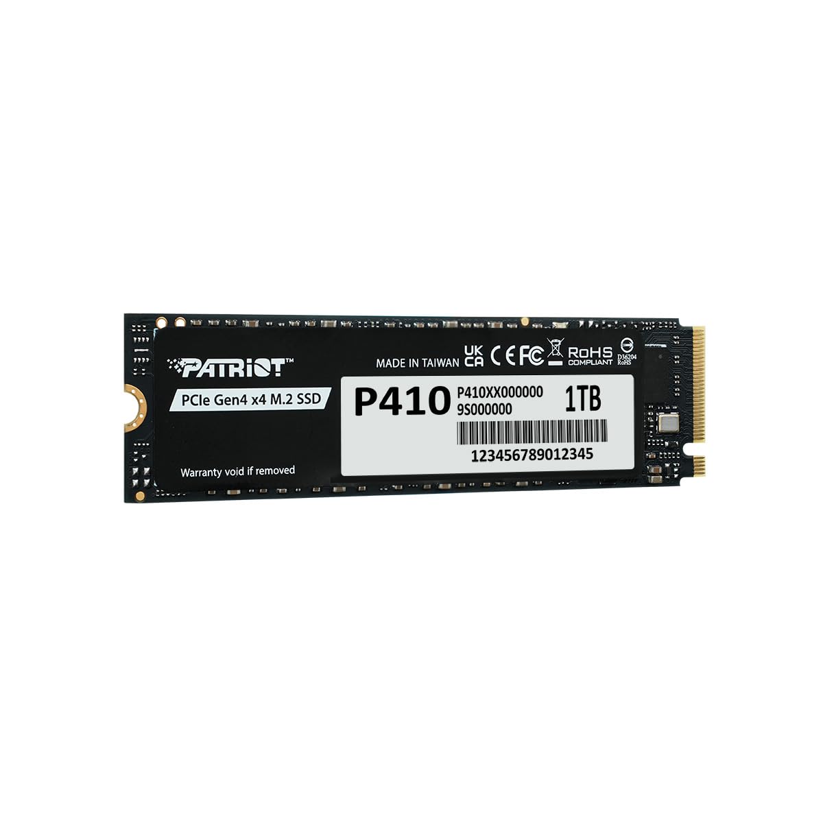 Patriot P410 1 to Internal SSD - NVMe PCIe Gen 4x4 - M.2 2280 - Sequential Read: Up to 5,000MB/s and Sequential Write: Up to 4,500MB/s - PS5 Compatible - Solid State Drive - P410P1TBM28H