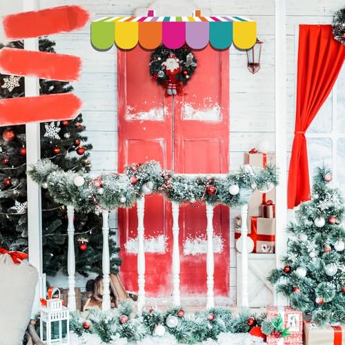 Image of Tallew 4 Pcs 3D Circus Awning Wall Decoration Farmers Market Party Decorations Carnival Awning for Halloween Carnival Theme Party Classroom Decorations(Neon Colorful)