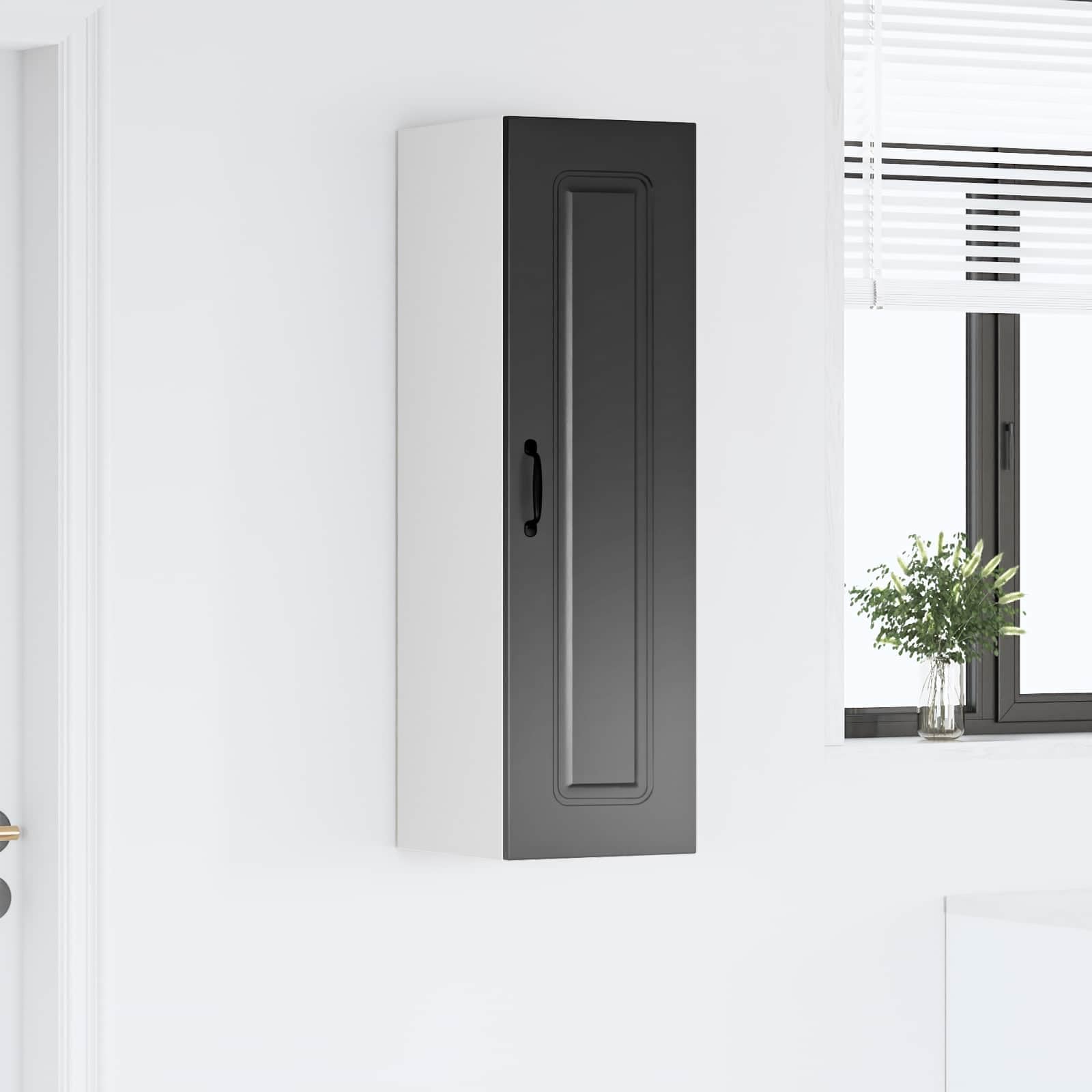 Küchenschrank Kalmar Schwarz 30 x 31 x 100 cm Holzwerkstoff mit modern Küchenaufbewahrung und großem Stauraum für eine Elegante Küchenorganisation