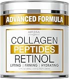 Retinol Cream for Face with Collagen Peptides - Anti Aging Wrinkle Cream for Women and Men - Day-Night Facial Moisturizer with Hyaluronic Acid - Tightening and Skin Firming - Neck & Décolleté