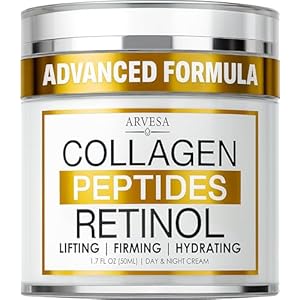 Retinol Cream for Face with Collagen Peptides – Anti Aging Wrinkle Cream for Women and Men – Day-Night Facial Moisturizer with Hyaluronic Acid – Tightening and Skin Firming – Neck & Décolleté